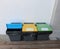 Colorful Recycling Bins.