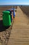 Colorful Recycling bins on the beach