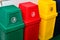 Colorful recycling bins or trashcan