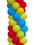 Colorful red blue yellow balloons isolated over white