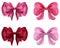 Colorful red and pink bows and ribbons illustration