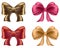 Colorful red and pink bows and ribbons illustration