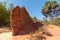 Colorful red rock formations ocher in the Colorado Provenzal in Provence Luberon France