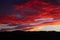 Colorful red sunset sky over Prescott, Arizona.