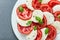 Colorful red and white Italian Caprese salad