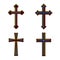 Colorful religious Christian crosses crucifix set design. Vector illustration