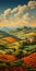 Colorful Renaissance-inspired Mountain Painting Of Tuscany