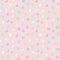 Colorful repeat pattern design pastel colors whit paws moon and stars.