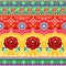 Colorful repetitive Diwali background inspired by traditional lorry and rickshaw painted decorations with flowers and swirls. Popu