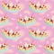 Colorful repetitive pattern background of banana split dessert made of simple vector illustrations.