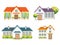Colorful residential houses collection