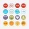 Colorful retail and shopping attention tags icons set
