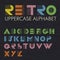 Colorful Retro Uppercase Alphabet. Wide decorative vintage letters