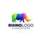 The colorful rhino abstract logo