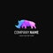 Colorful Rhino Logo Design. Gradient Style Animal logo