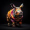 Colorful Rhino: A Surrealistic Installation Of Twisted Characters