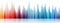 Colorful rhythmic music equalizer backgeound with transparent effect with sound pillars in white background