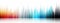 Colorful rhythmic music equalizer backgeound with transparent effect with sound pillars in white background