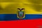 Colorful ribbon as Ecuador national flag, A horizontal tricolor of yellow double width, blue and red with the National Coat of