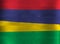 Colorful ribbon as Mauritius national flag, Four horizontal bands of red blue yellow green