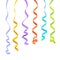 Colorful ribbons for celebration or party art work. Vector tapes isolated on white background. Serpentine illustration.