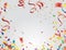 Colorful ribbons for celebrations party background with multicolored