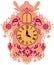 Colorful rich decorated cuckoo clock
