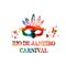 Colorful Rio De Janeiro carnival inscription. Brazil carnival vector illustration design