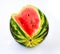 Colorful ripe watermelon in a white background