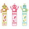 Colorful robots, rocket and stars suitable for kid bookmark label design