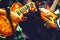 Colorful rock and roll music background