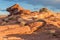 Colorful rocks at Horse Shoe Bend of Colorado River near Page Arizona USA