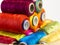 Colorful rolls of thread.