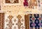 Colorful romanian traditional rugs with abstract motif designs
