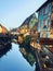 Colorful romantic city Colmar, France, Alsace. Traditional houses near the river. Medieval home facade, historic town