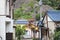 Colorful roofs of the houses in a Japanese small town