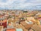 Colorful rooftops panoramic skyline of valencia city spain