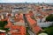 Colorful rooftops and skyline of  Zagreb