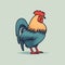 Colorful Rooster Vector Icon With Graphic Novel Inspired Illustrations