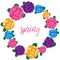 Colorful rose flower wreath Spring