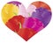 Colorful Roses in Heart Shape Outline Illustration