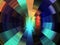 Colorful round diamond blurred shades, lights, abstract background, graphics