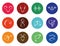 Colorful round zodiac sign horoscope set