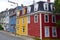 Colorful row heritage houses in St John`s Newfoundland