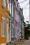 Colorful row heritage houses in St John`s Newfoundland