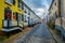 Colorful row houses on Pinkney Street in Annapolis, Maryland