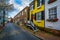 Colorful row houses on Pinkney Street in Annapolis, Maryland