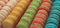 Colorful rows of Macaroons or Macarons as this delicious pastry is called in France