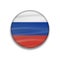 Colorful Russia flag. circular button. Badge. 3d ilustration