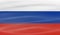 Colorful Russia flag waving in the wind.